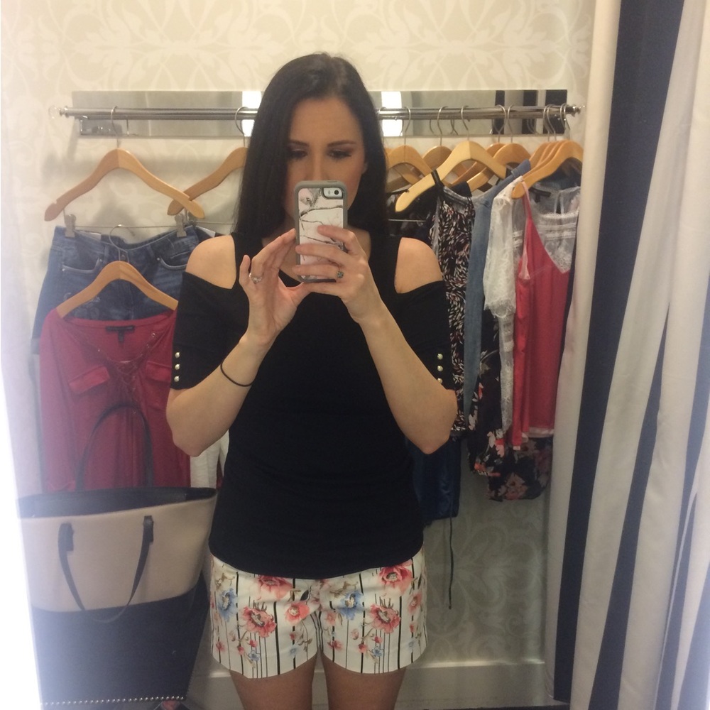 White House Black Market cold shoulder top